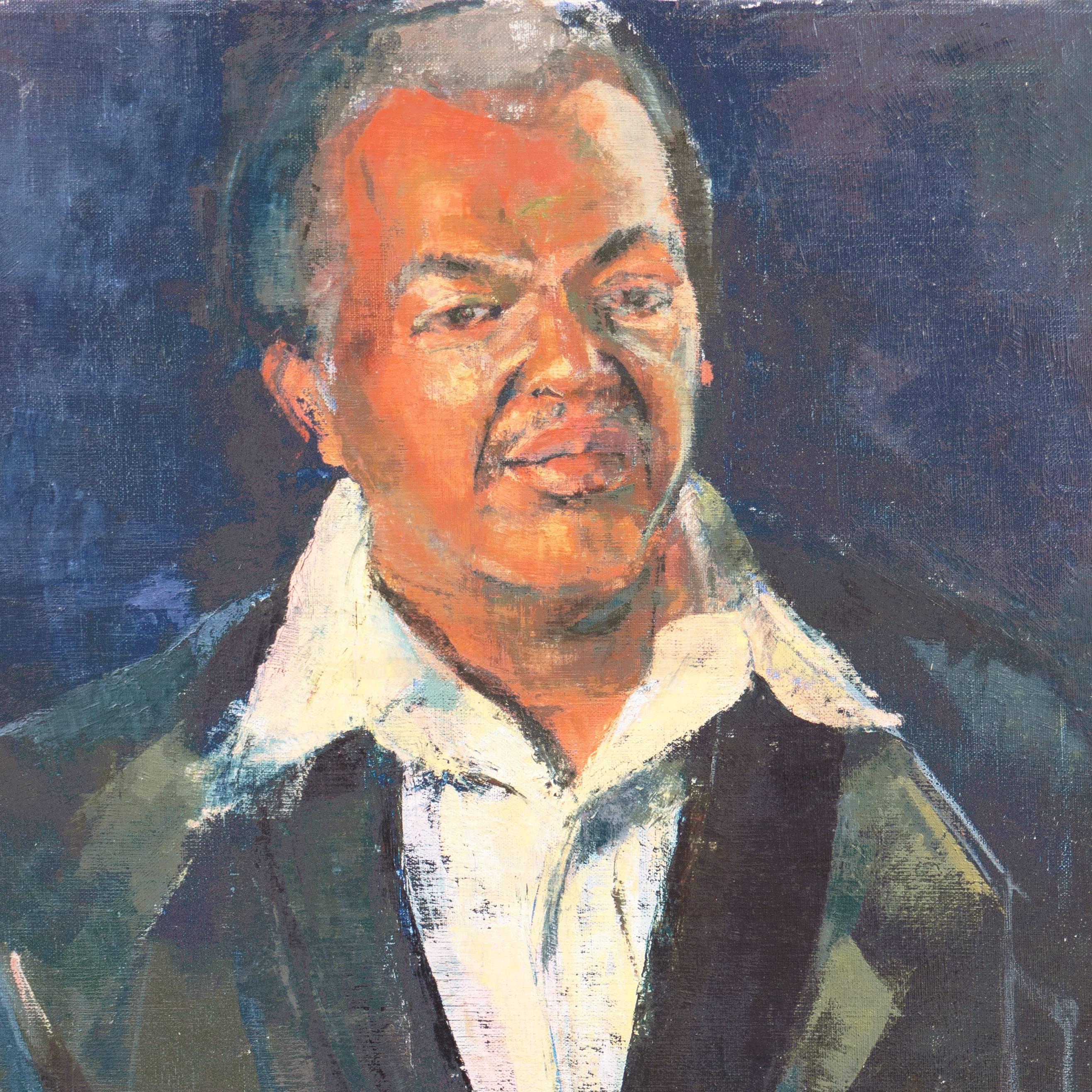 Ritratto di Gene Harrison', Pasadena, Parsons School of Design - Portrait Painting Grigio di Pearl Took