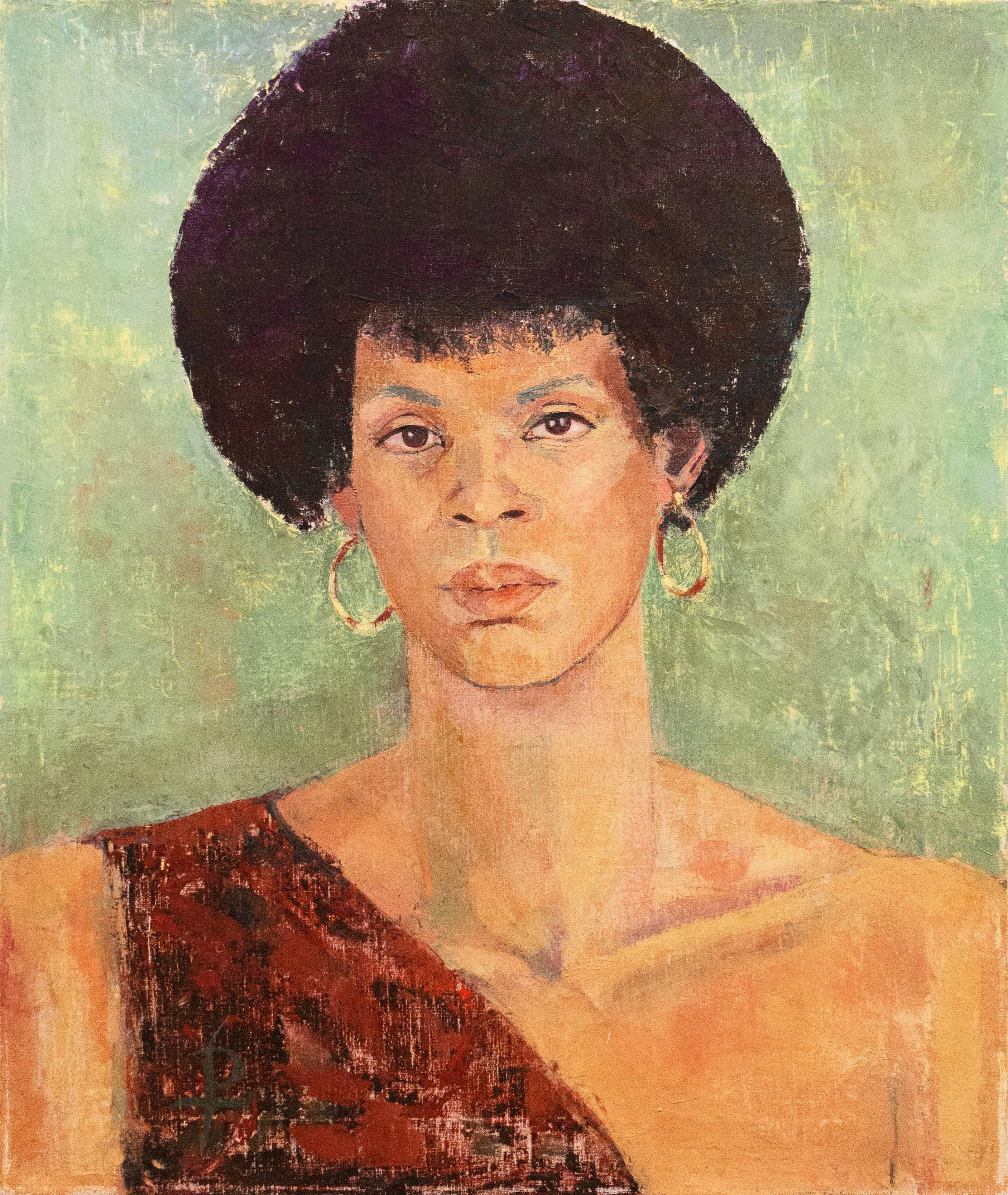 Pearl Took Figurative Painting - 'Sheila Antoine with Afro', Sir John Cass, Otis Art Institute, California