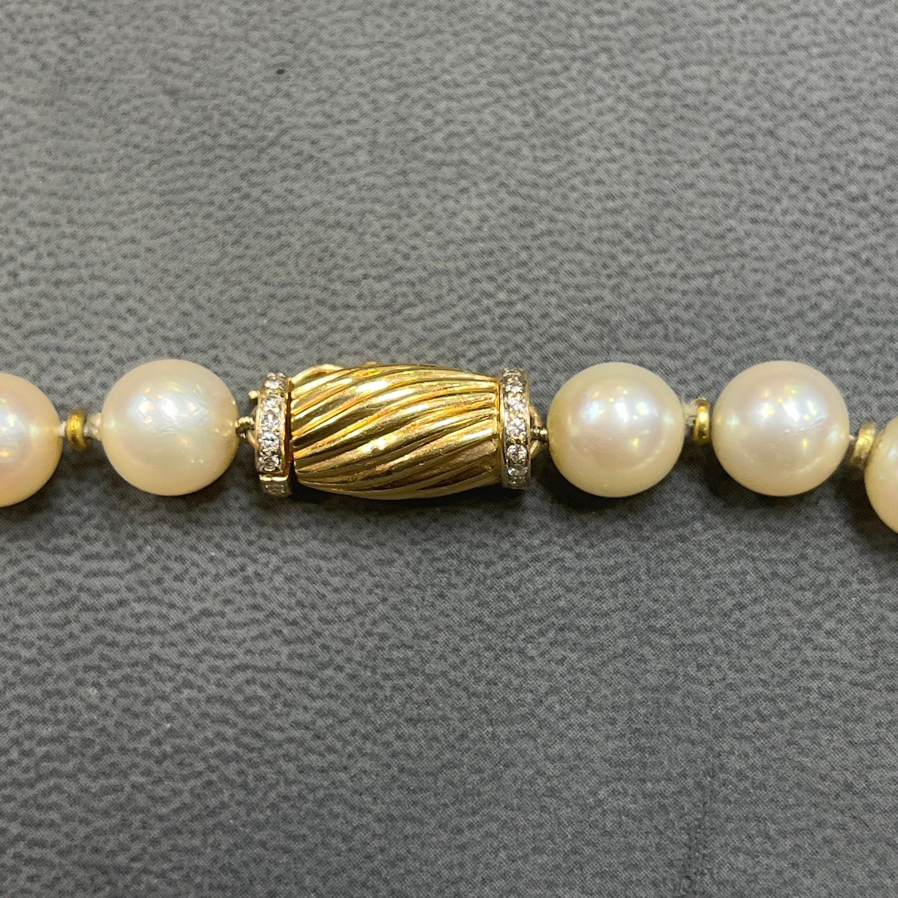 Pearl Topaz & Diamond Pendant Necklace For Sale 1