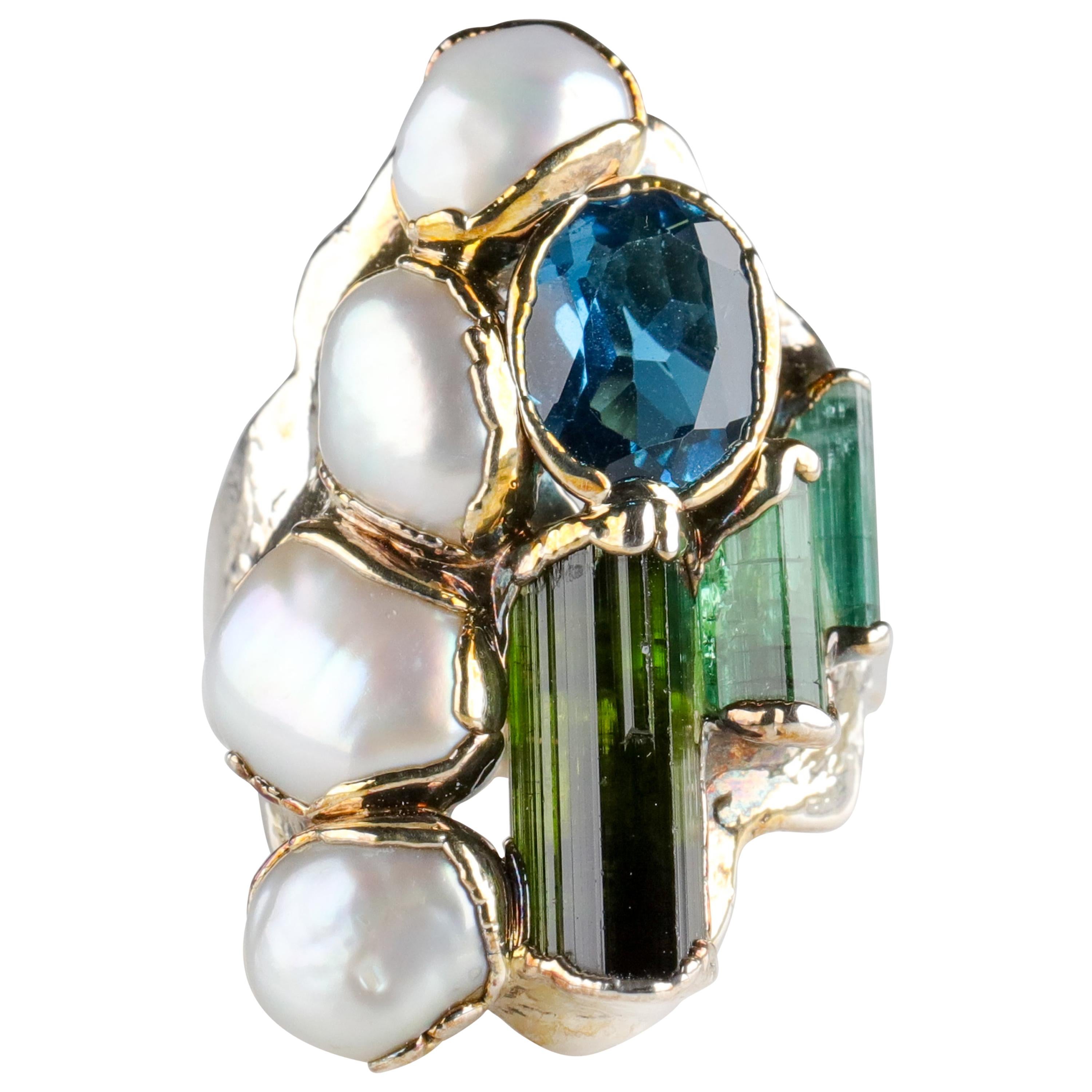 Rubellite Tourmaline and Diamond Ring Classic Elegance by Amsterdam