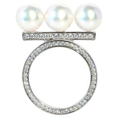 Bague Trio de perles en argent sterling