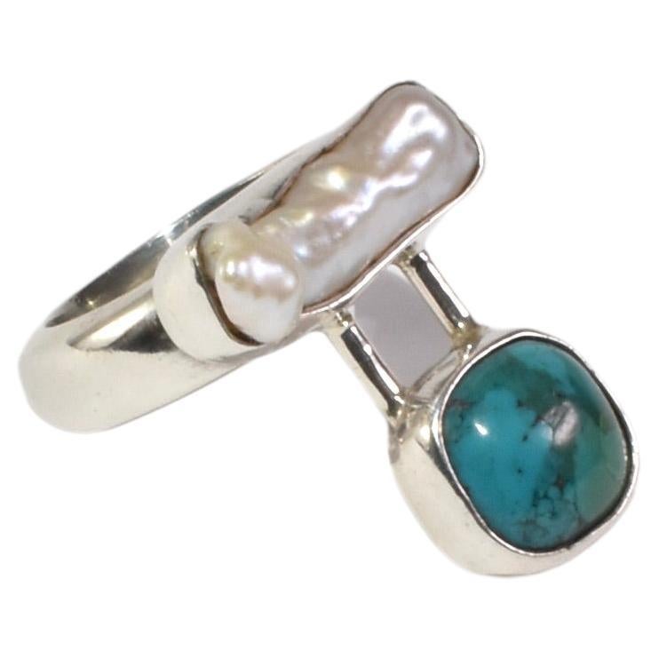 Pearl Turquoise Ring For Sale