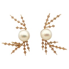 Orecchini con perle e diamanti in oro rosa 18 carati di Kavant & Sharart