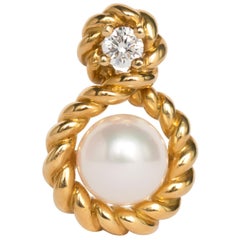 Pendentif en or jaune et perles