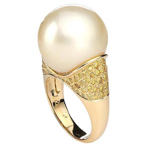 Pearl Yellow Gold Ring For Sale