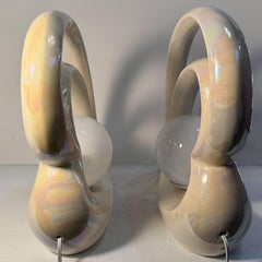 Pearlescent Art Deco Heart Lamps