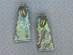 Lucite Angled Iridescent Drop Clip -On Earring's Circa. 1940 - 1965