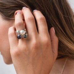 Pearlicious Twinkle Stacking Rings In Sterling Silver