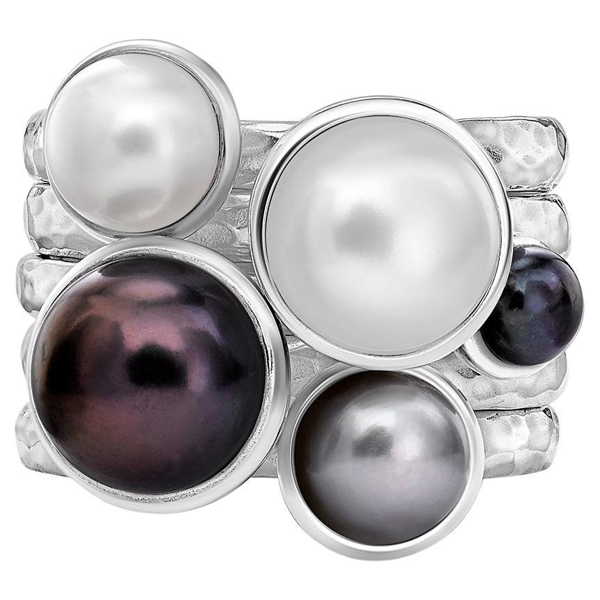 For Sale:  Pearlicious Twinkle Stacking Rings In Sterling Silver