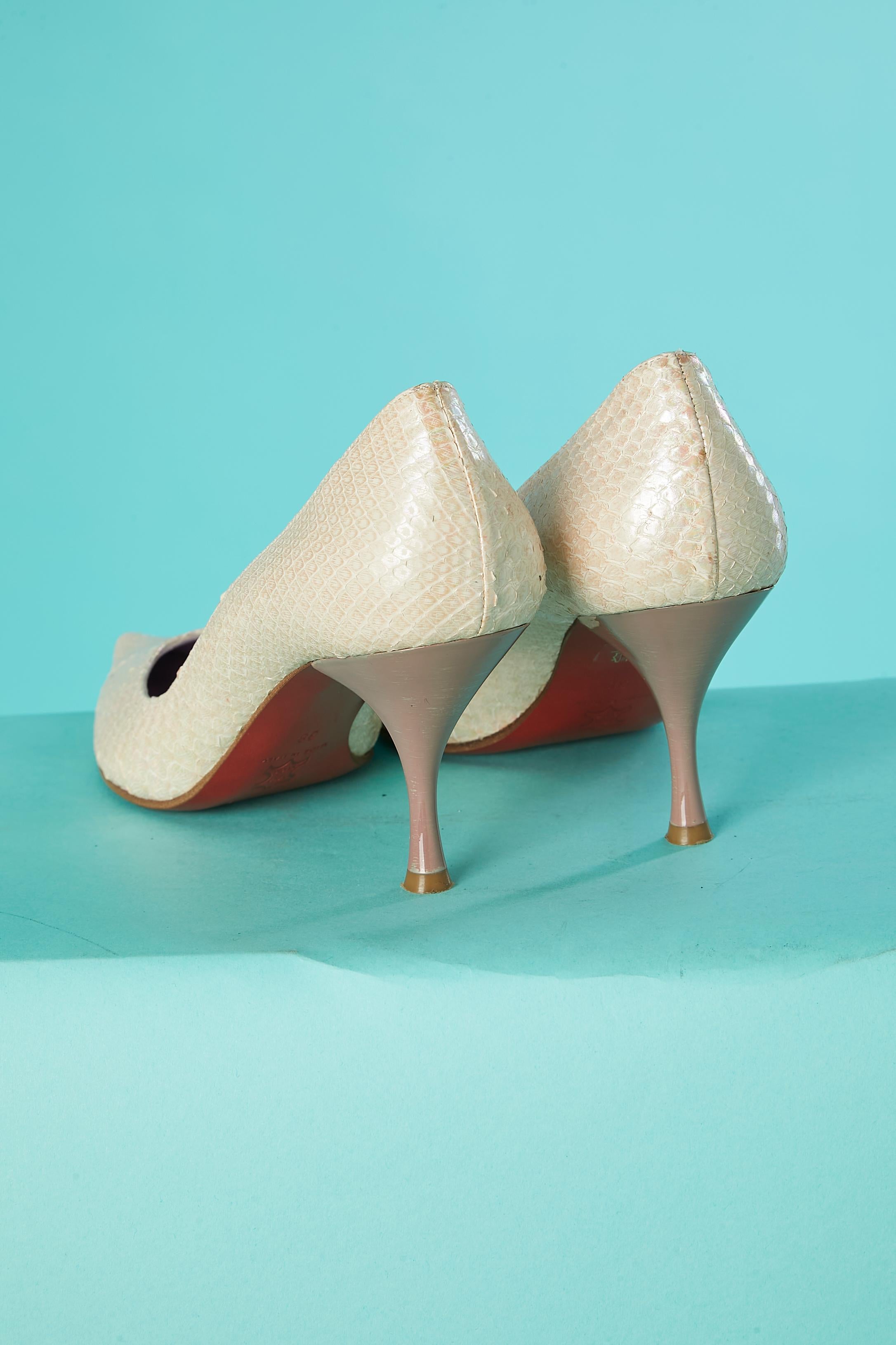 Beige Pearlized leather pump Giancarlo Paoli  For Sale