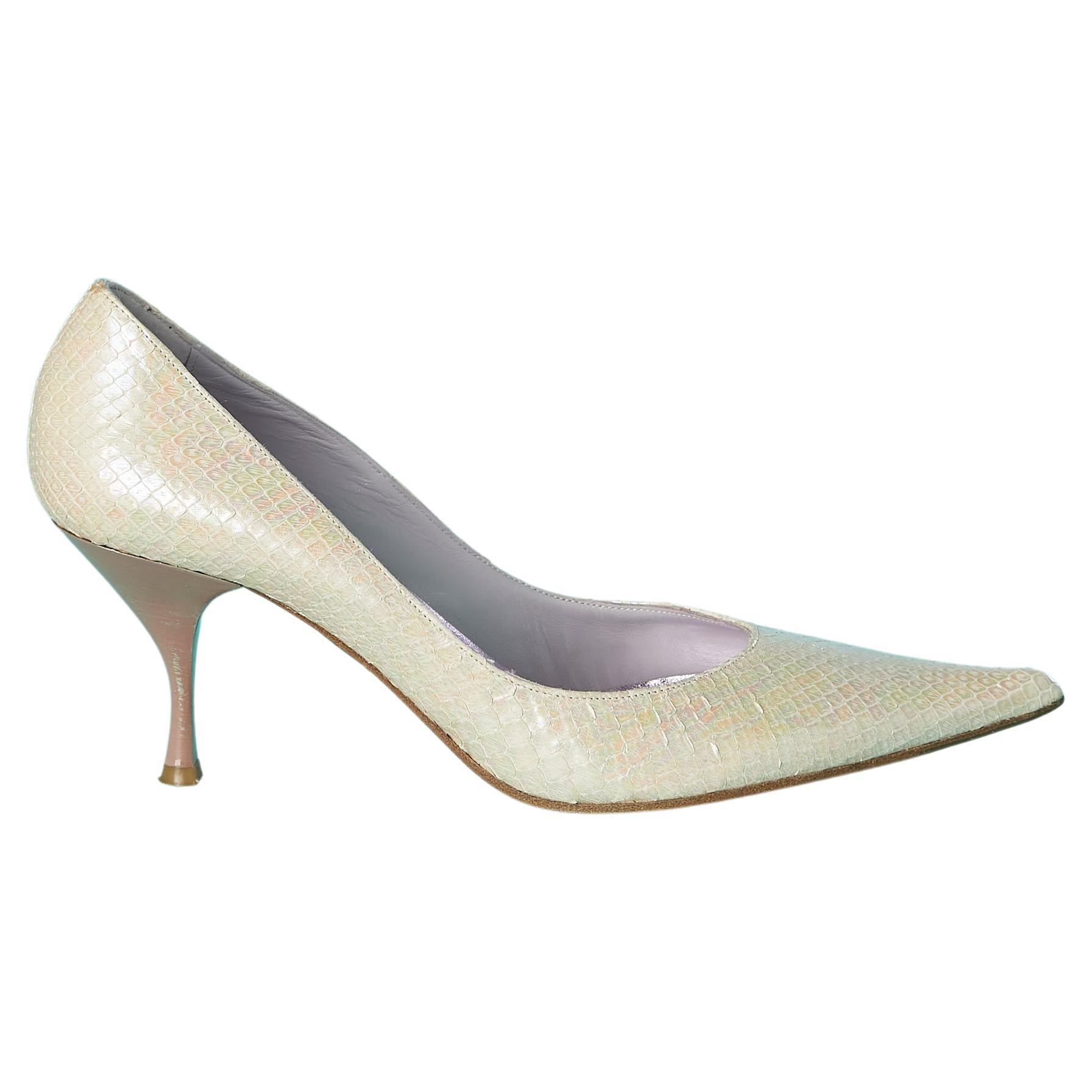 Pearlized leather pump Giancarlo Paoli  For Sale