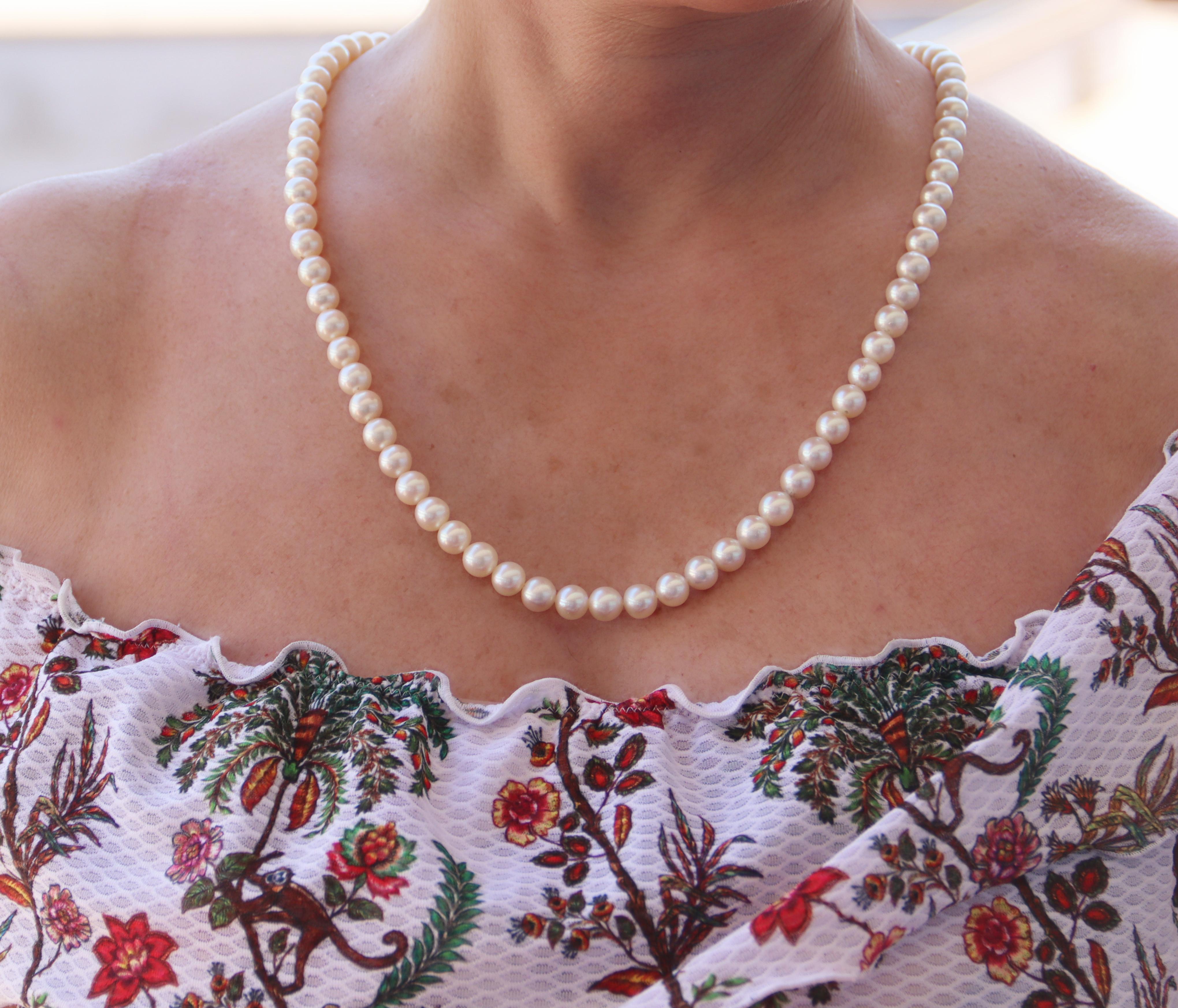 Collier de perles en or jaune 18 carats en vente 4