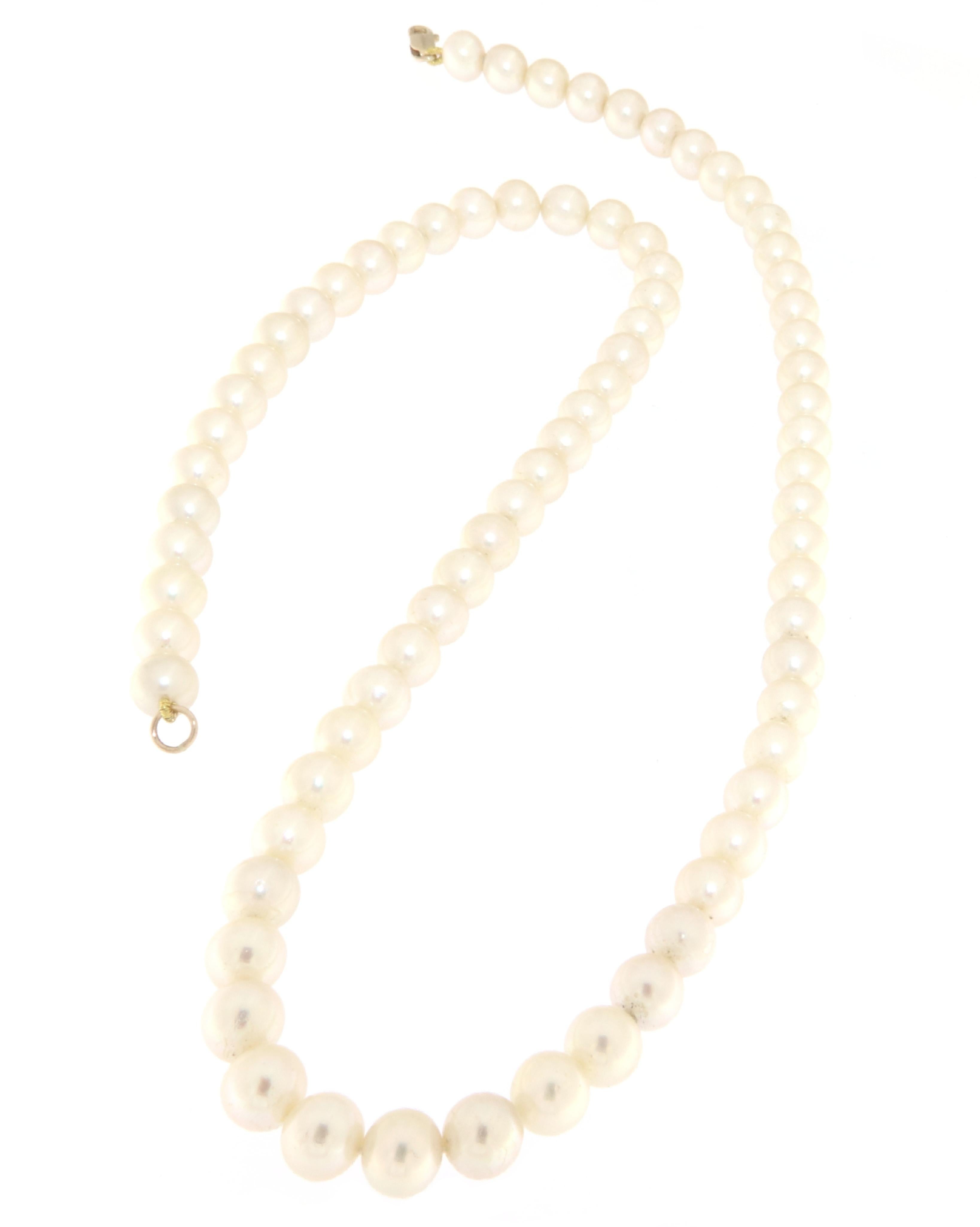 Artisan Collier de perles en or jaune 18 carats en vente