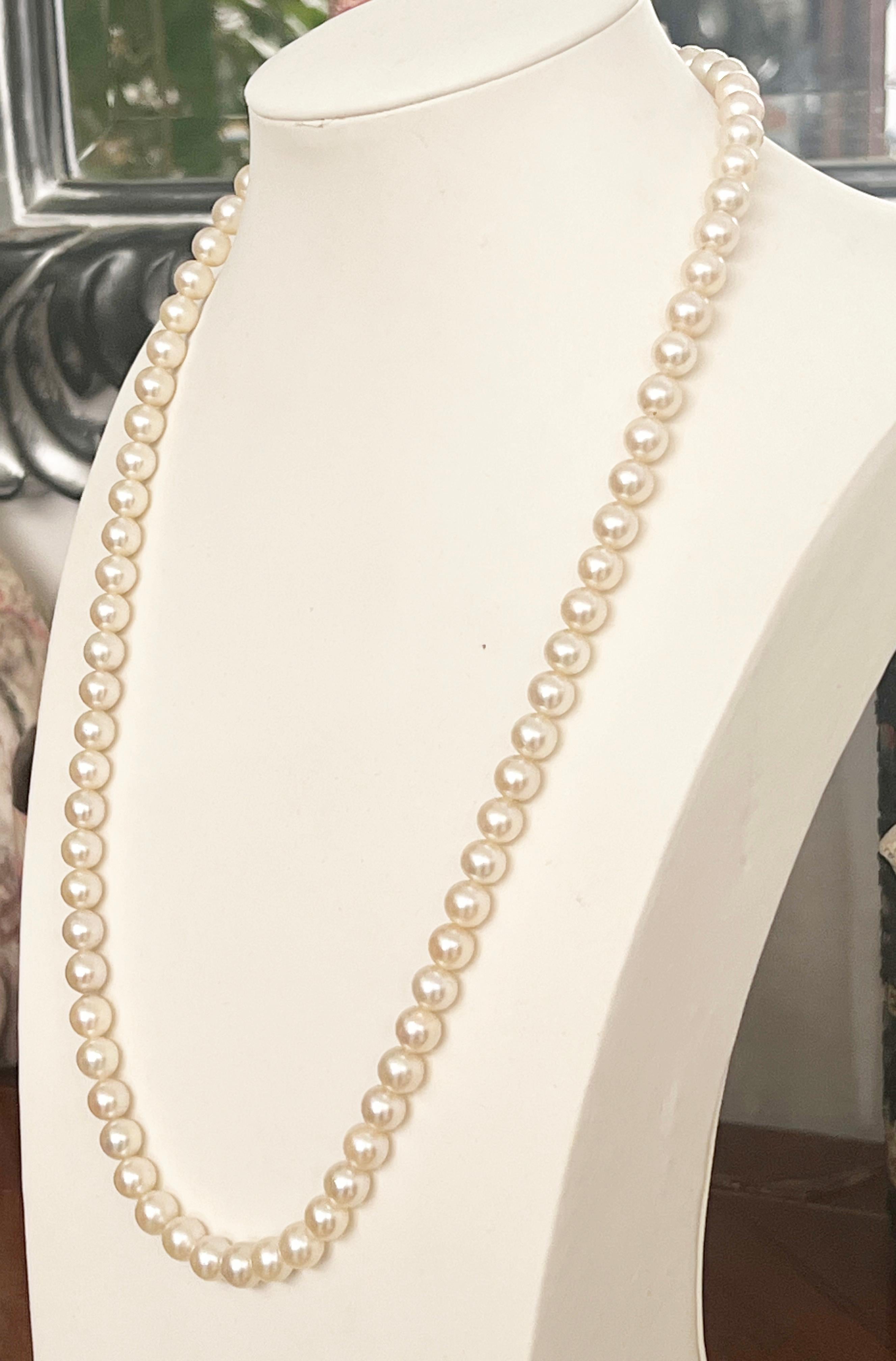 Collier de perles en or jaune 18 carats en vente 2