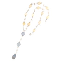 Pearls Diamonds 18 Karat White Gold Choker Necklace