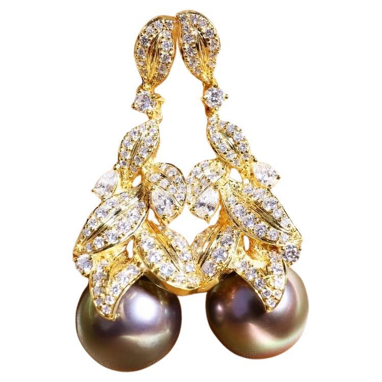 Pearls & Diamonds 18K Gold Chandelier Earrings