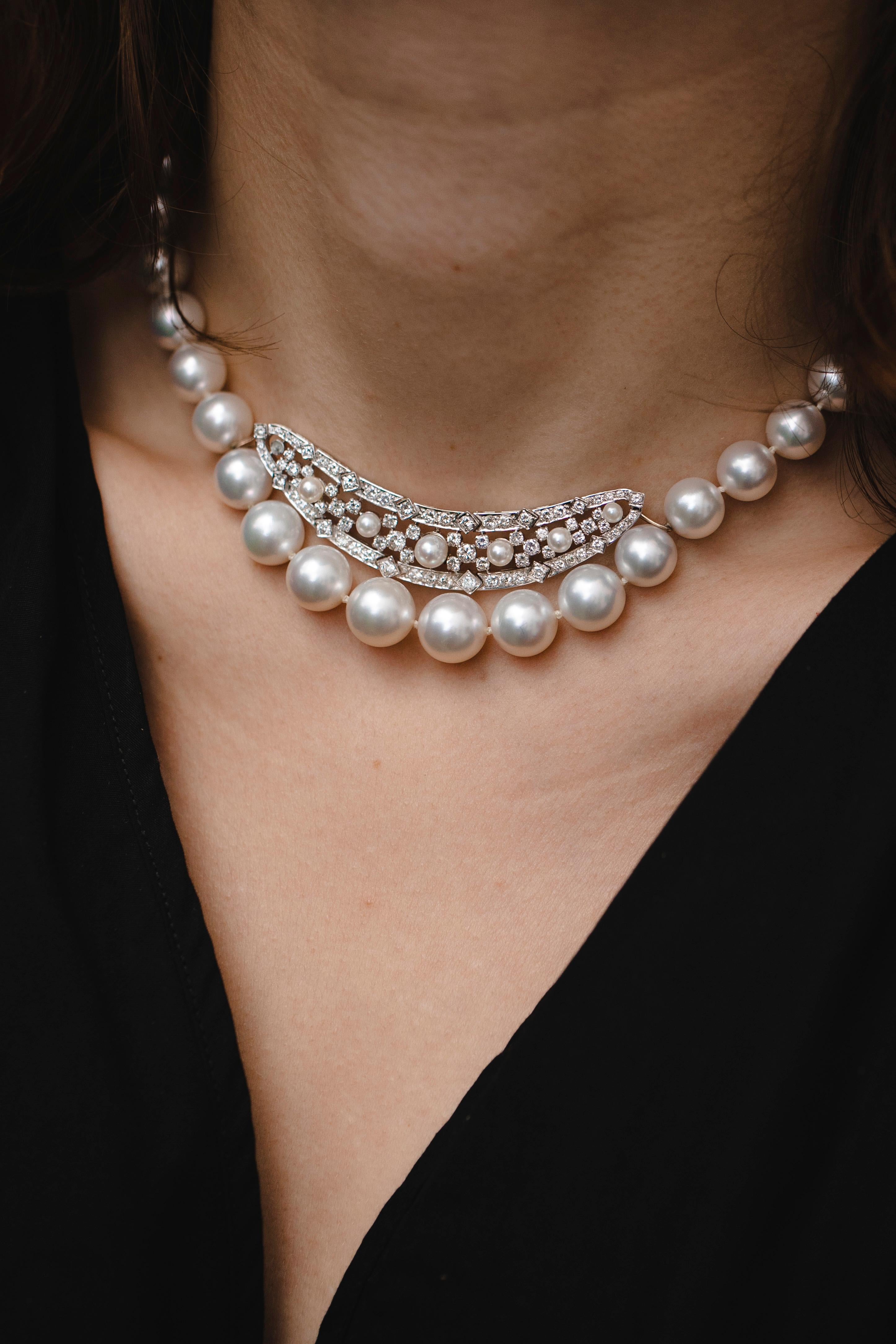 Collana di perle con 2,5 carati di diamanti Qualità AAA, 2020 in vendita 1