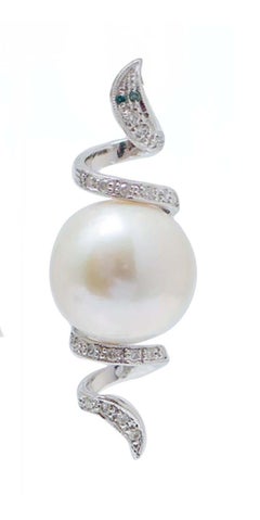 Pearls, Diamonds, Platinum Dangle Earrings.