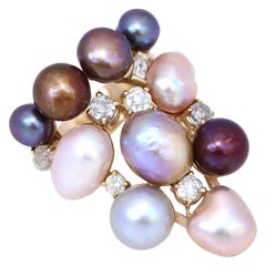 Pearls Diamonds Anyfinger Gold Ring