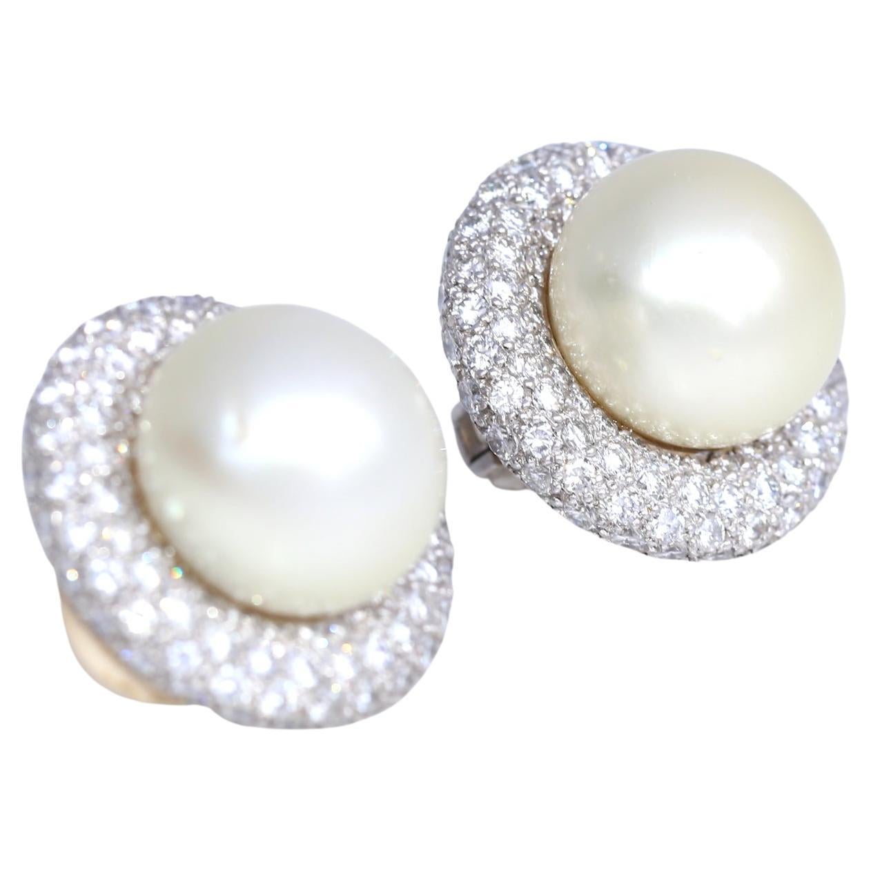 1950s Sapphire Diamond White Gold Clip Earrings For Sale at 1stDibs