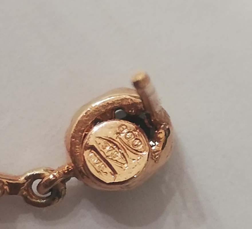 Donna Perle, zaffiri, diamanti, orecchini in oro rosa e argento. in vendita