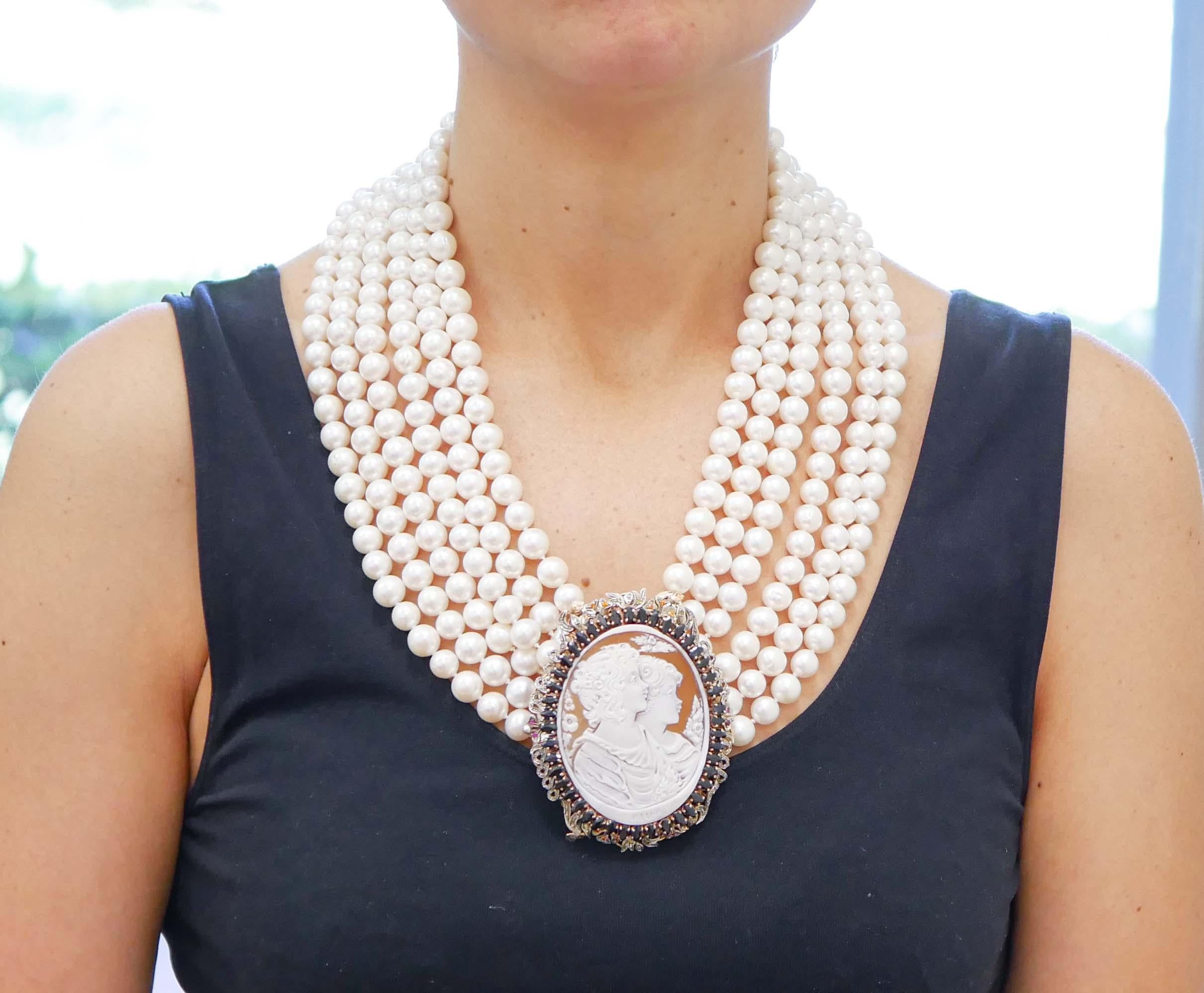 pearl cameo necklace
