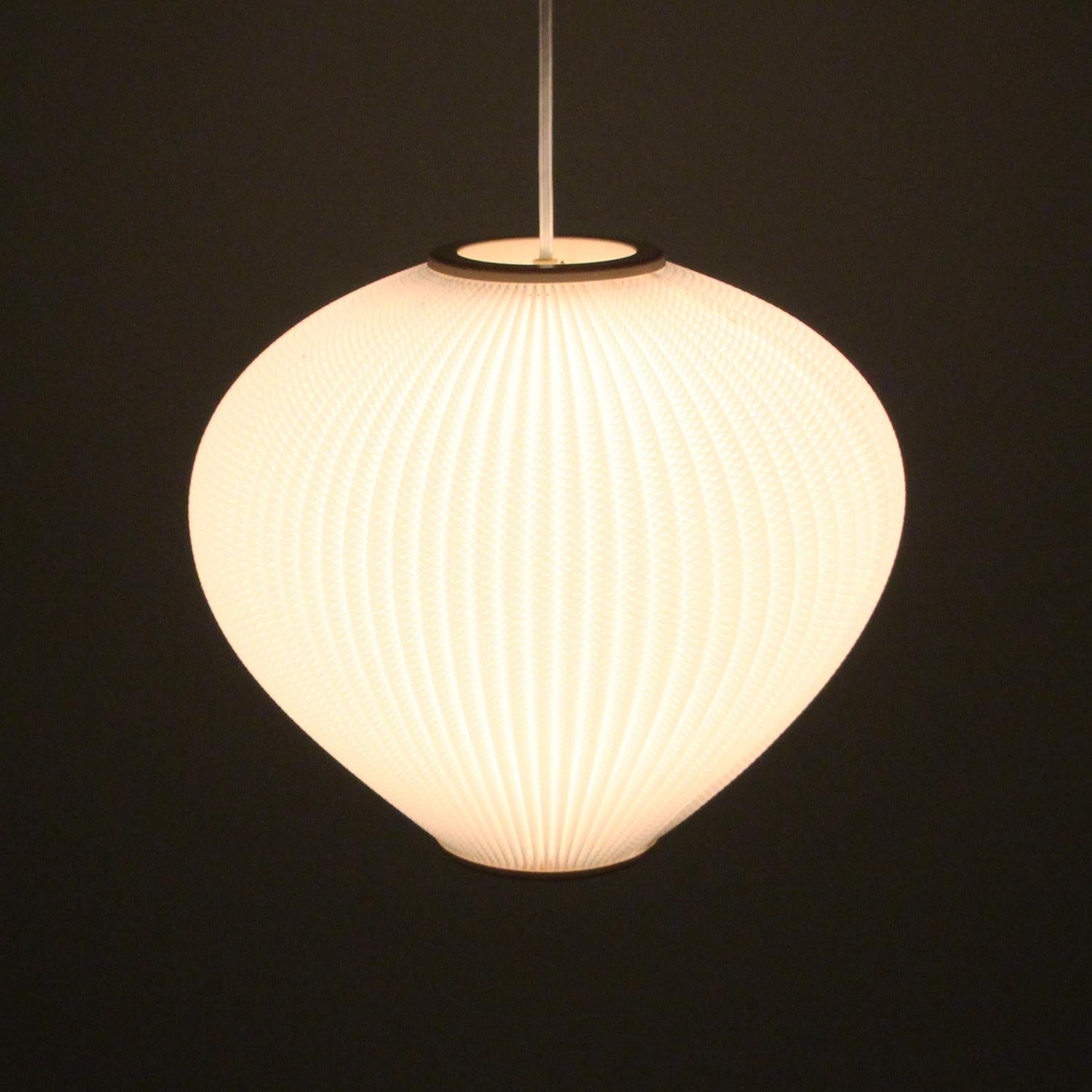 Plastic Pearlshade Large White Lamp by Lars Schioler for Danish Hoyrup Light, 1960
