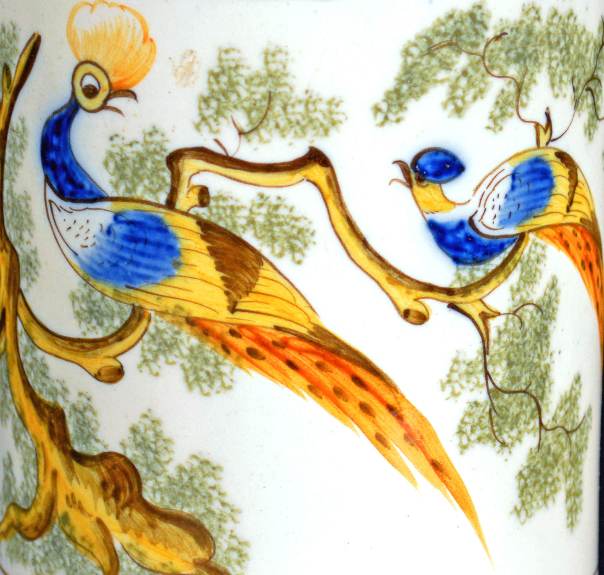 British Pearlware Peafowl Large Tankard