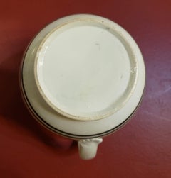 Pearlware Pottery Mocha Jug with Seaweed and Earthworm Design, circa 1830