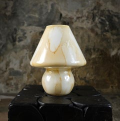 Pearly glass mushroom table lamp, 1980s