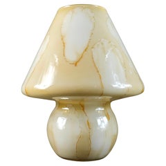 Pearly glass mushroom table lamp, 1980s