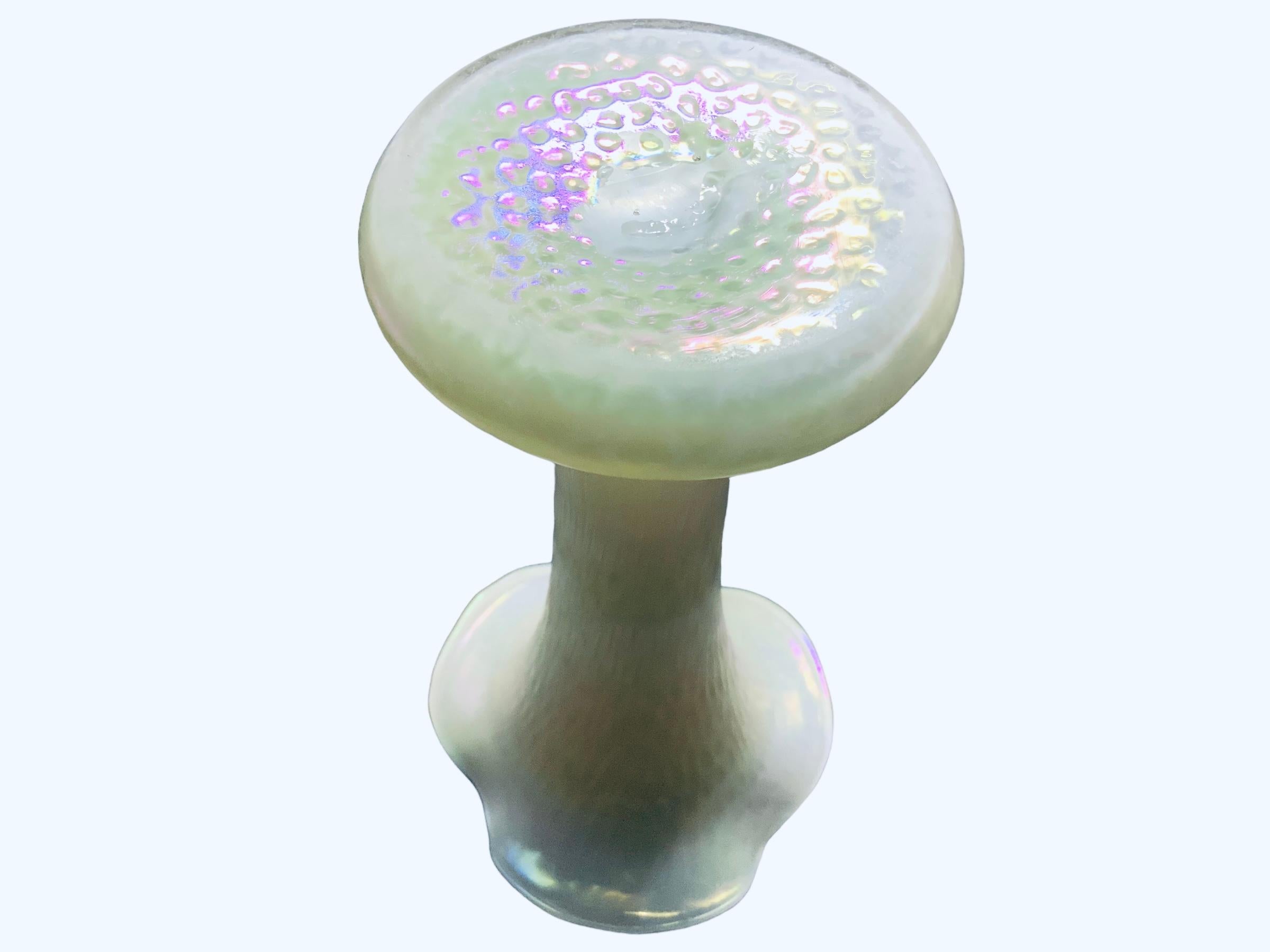 Unknown Pearly Opaline Art Glass Flower Vase For Sale