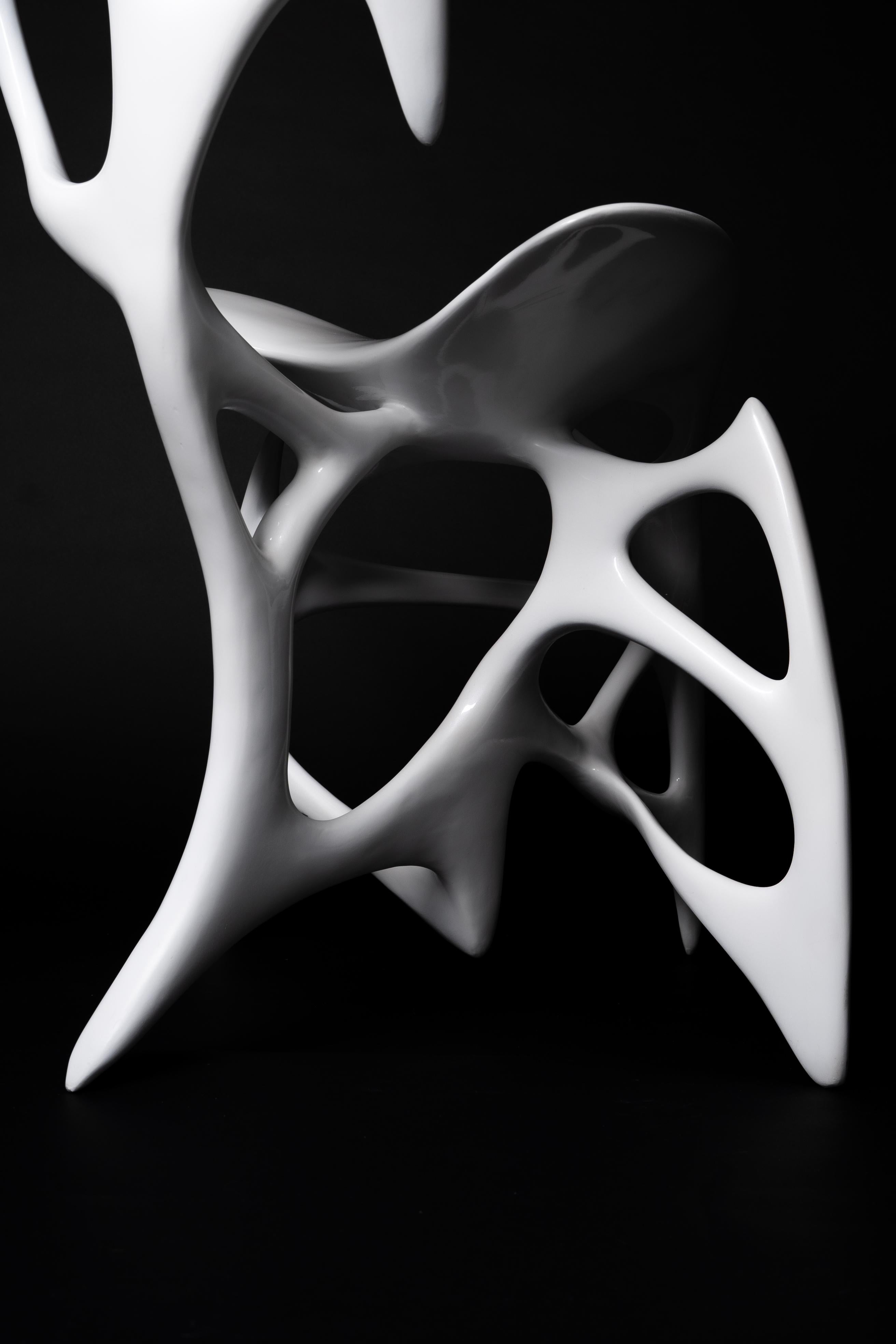 Sedia Studio A standard in bianco perlato di Duen Studio in vendita 4