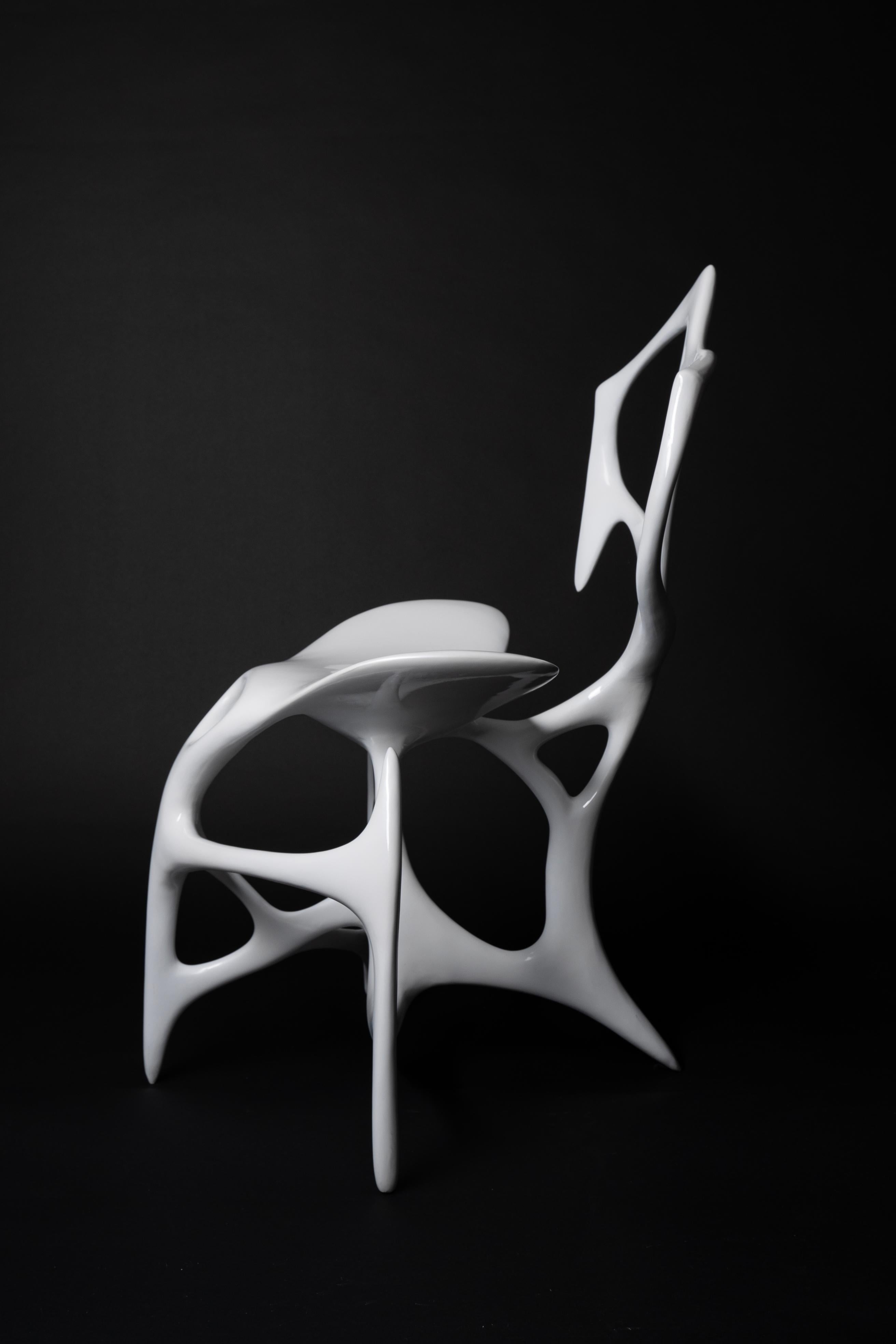 Sedia Studio A standard in bianco perlato di Duen Studio in vendita 2