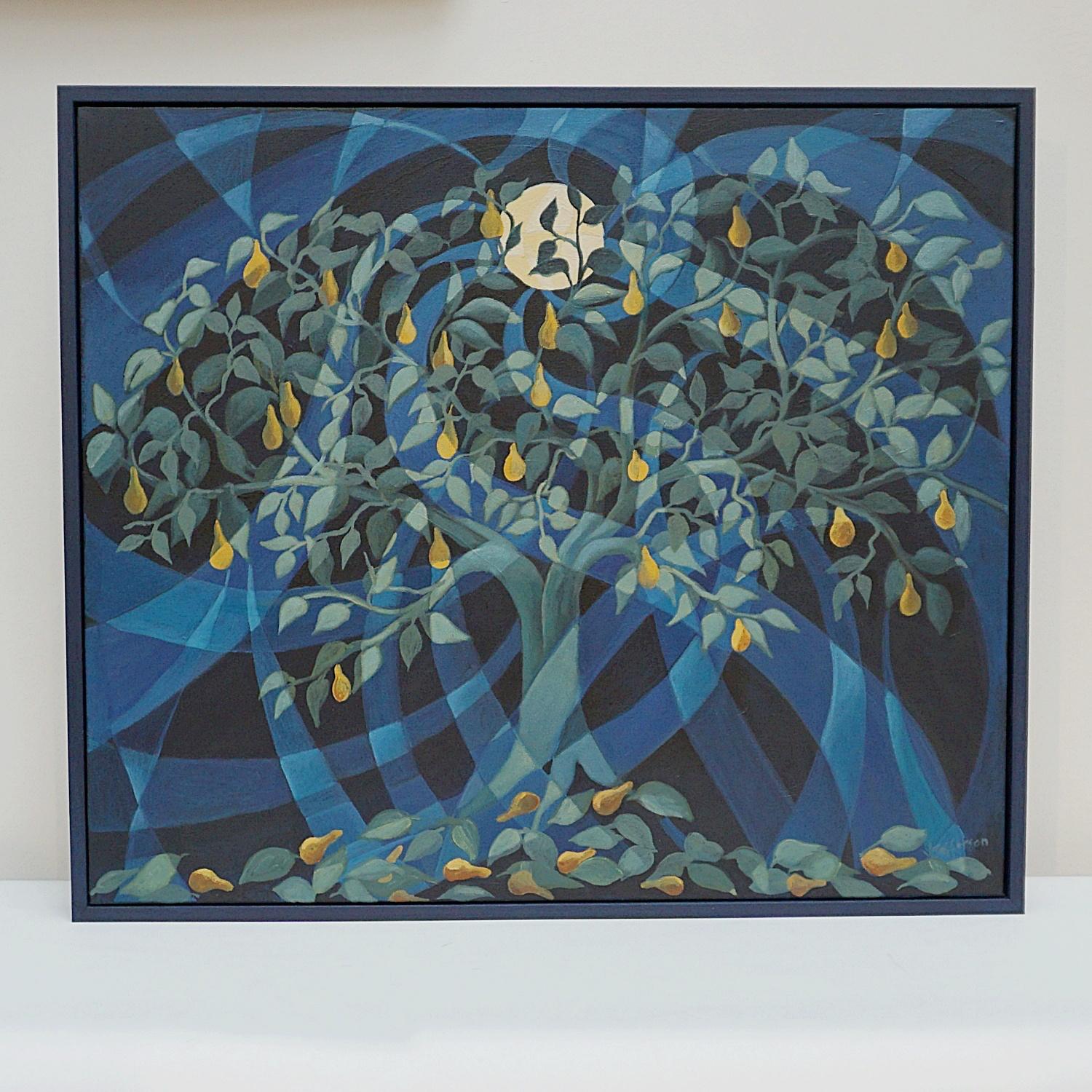 'Birnen im Mondlicht' Ein Contemporary Öl auf Leinwand Gemälde von Vera Jefferson (Englisch) im Angebot