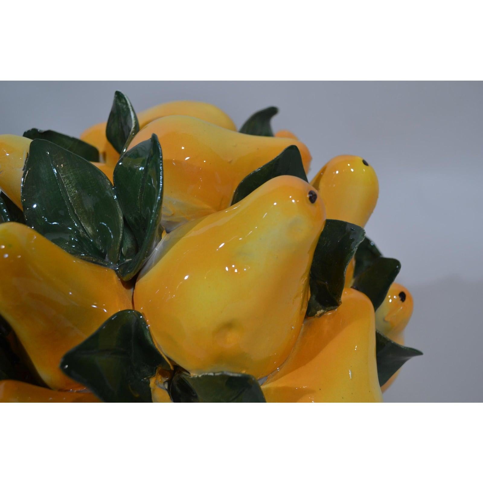 19th Century Pears Italian Majolica Centerpiece