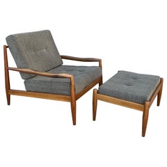 Pearsall 843-C Lounge Chair and 849-O Ottoman, 1960s