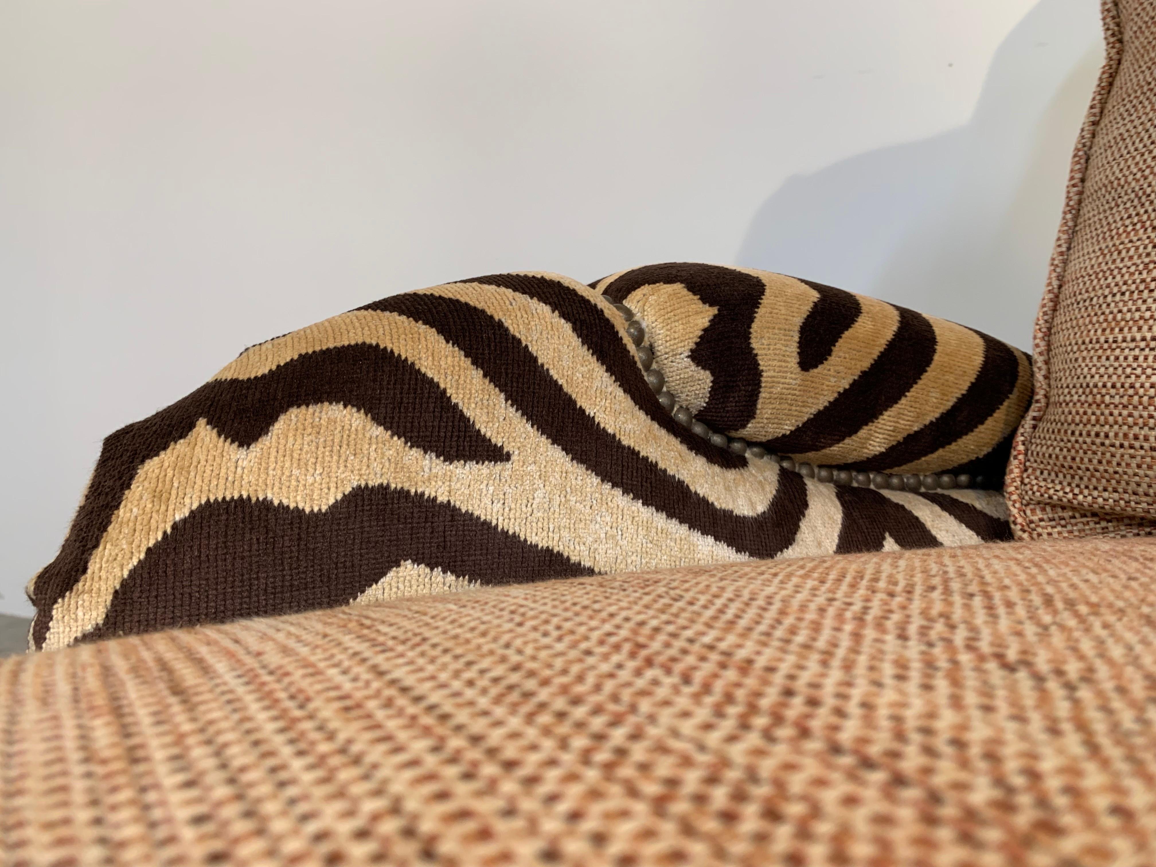Jeff Zimmerman Style Custom Safari Zebra Bergere Lounge Chair & Ottoman -Pearson 2
