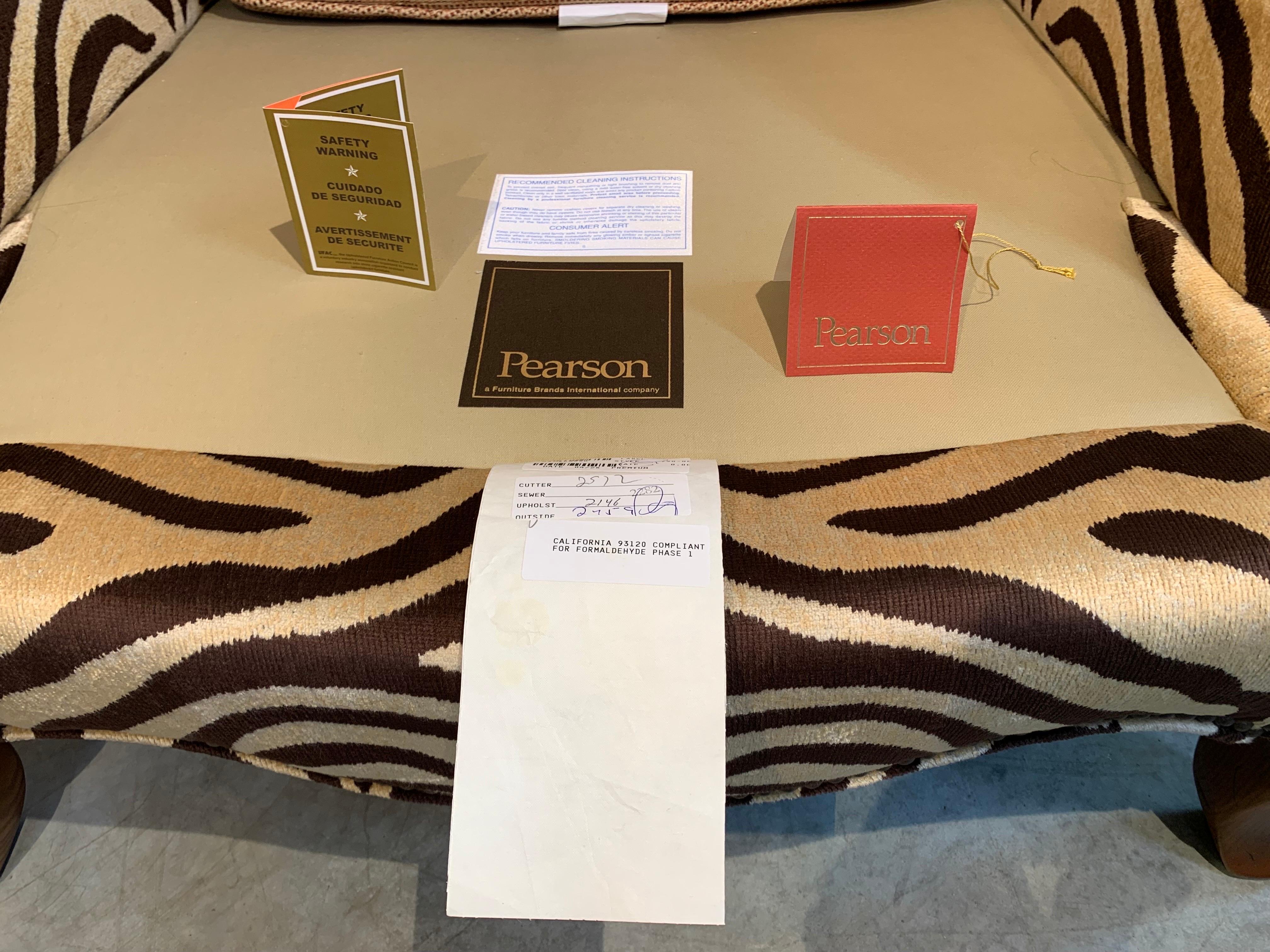 Jeff Zimmerman Style Custom Safari Zebra Bergere Lounge Chair & Ottoman -Pearson 8