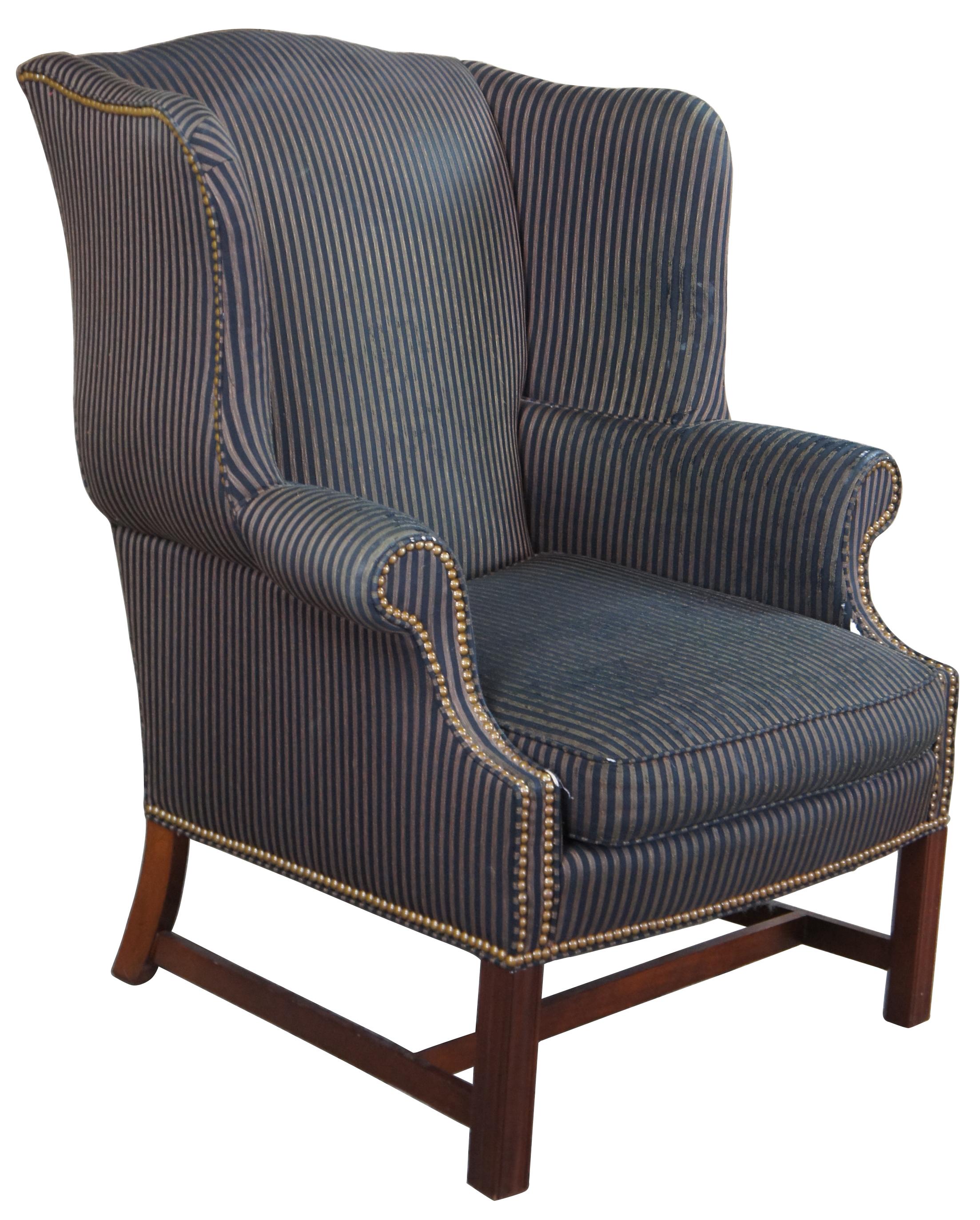 striped wingback chair covers