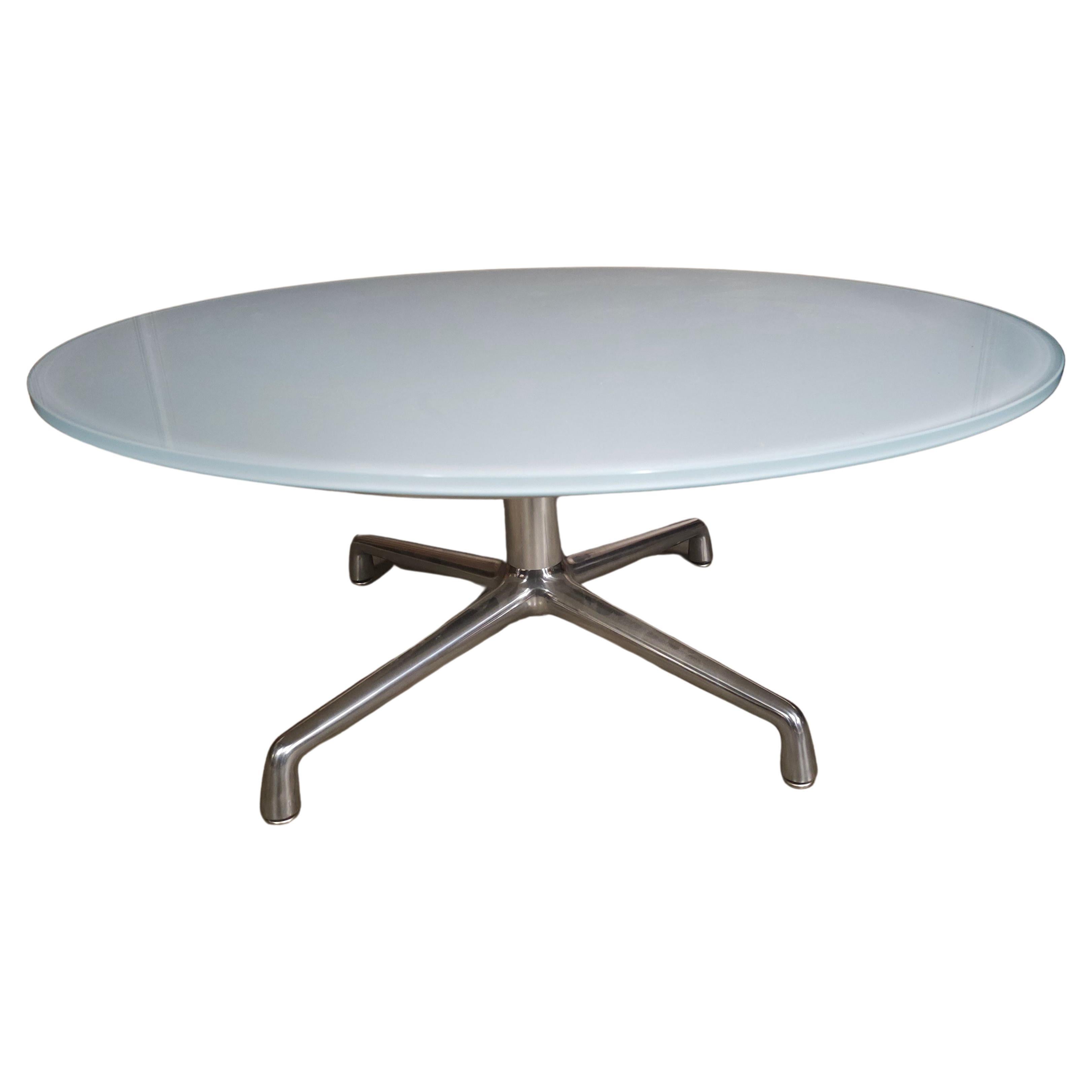Pearson Lloyd for Coalesce Modernist Frosted Glass Top and Steel Coffee Table
