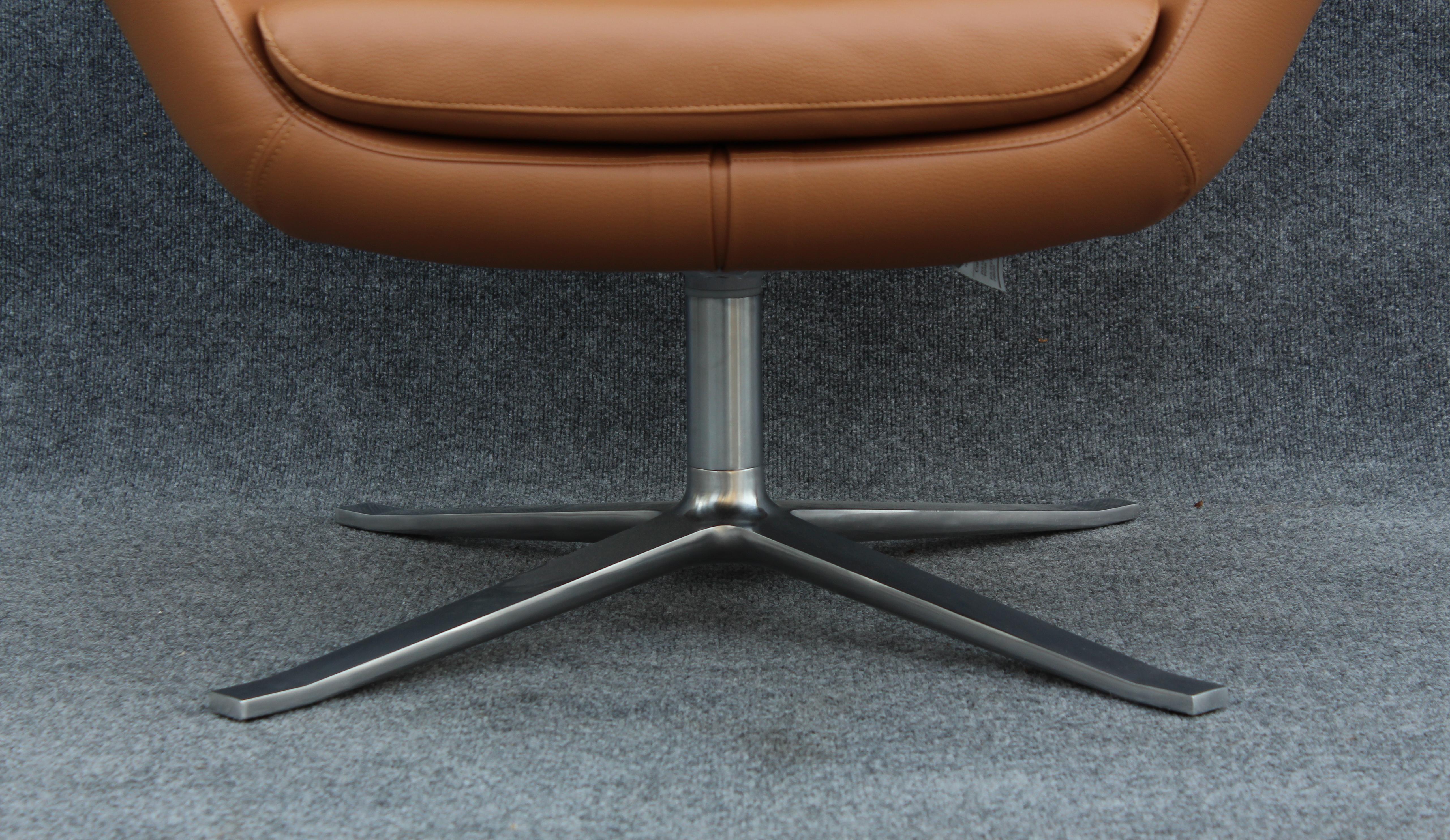 Pearson Lloyd pour Coalesse 'Bob' Lounge Chair & Ottoman en cuir Tan personnalisé  en vente 8