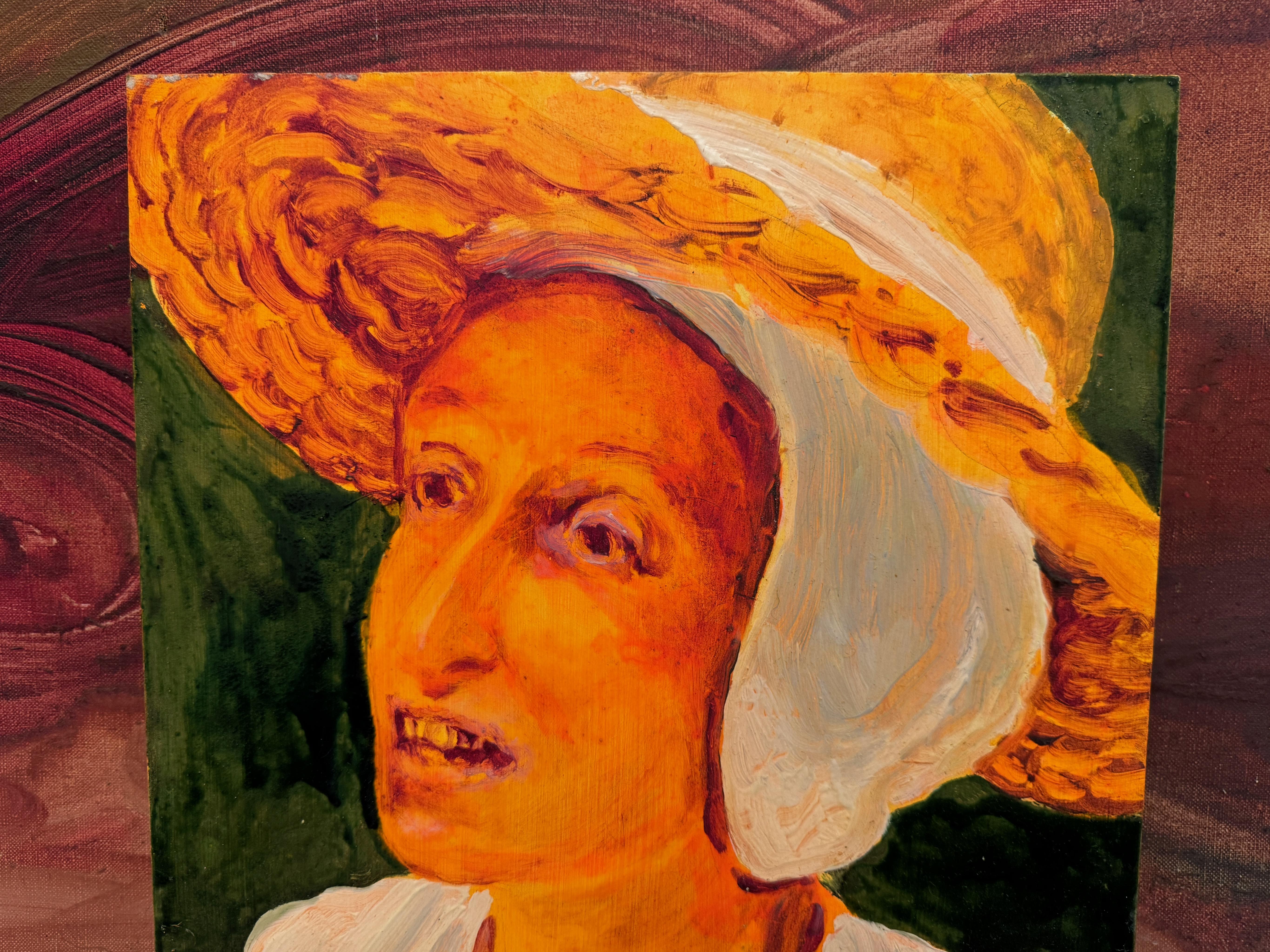 „Bauernfrau“ Tempura-Gemälde von Sigrid Holmwood (Britisch) im Angebot
