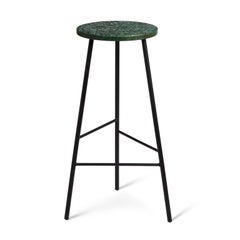 Pebble Bar Stool Large Re-Plast Black Noir by Warm Nordic