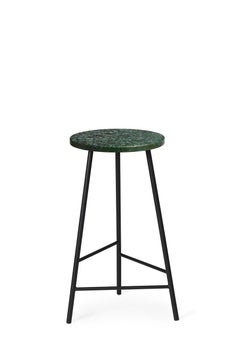 Pebble Bar Stool Small Re-Plast Black Noir by Warm Nordic