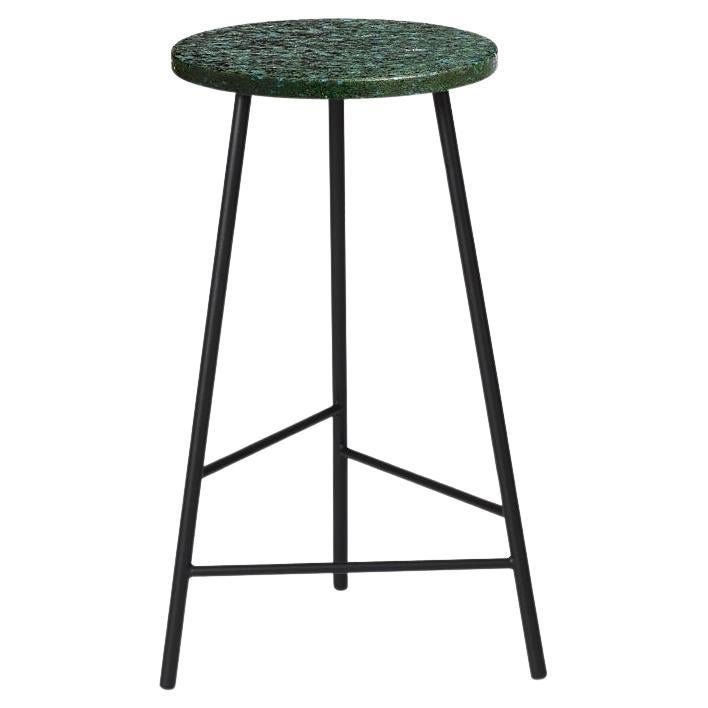Pebble Bar Stool Small Re-Plast Black Noir by Warm Nordic For Sale