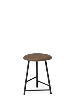 Pebble Bar Stool Small Smoked Oak Black Noir by Warm Nordic