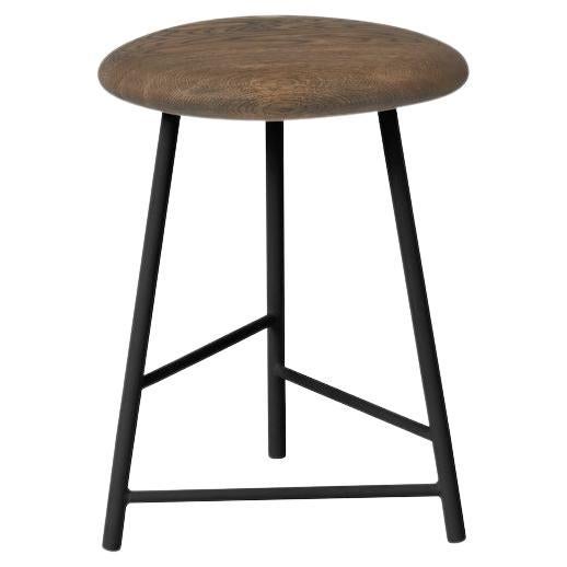 Pebble Bar Stool Small Smoked Oak Black Noir by Warm Nordic For Sale