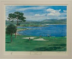 Golf Art, Pebble Beach Golf Print, Arthur Weaver