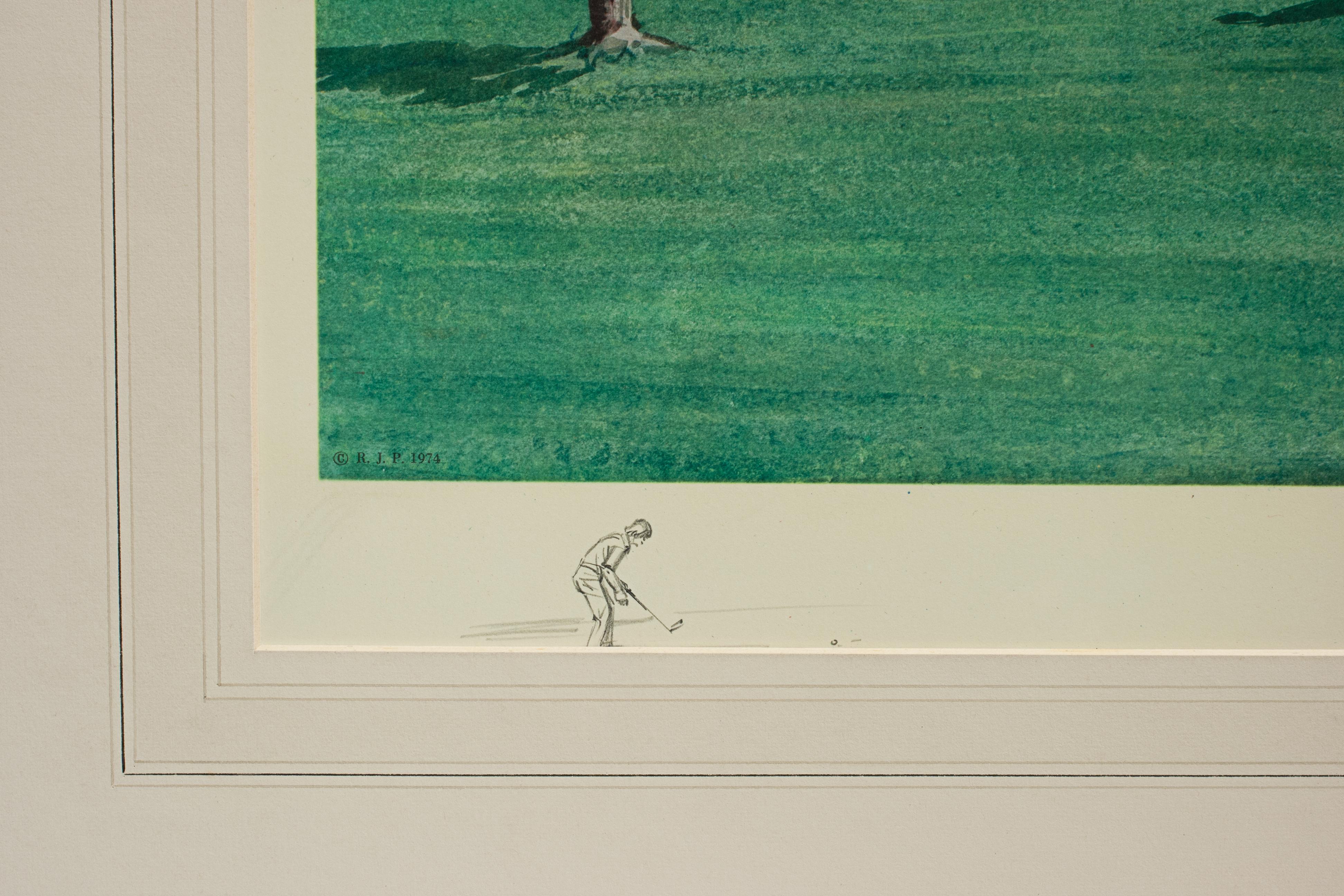 Sporting Art Golf Art, Pebble Beach Golf Print, Arthur Weaver